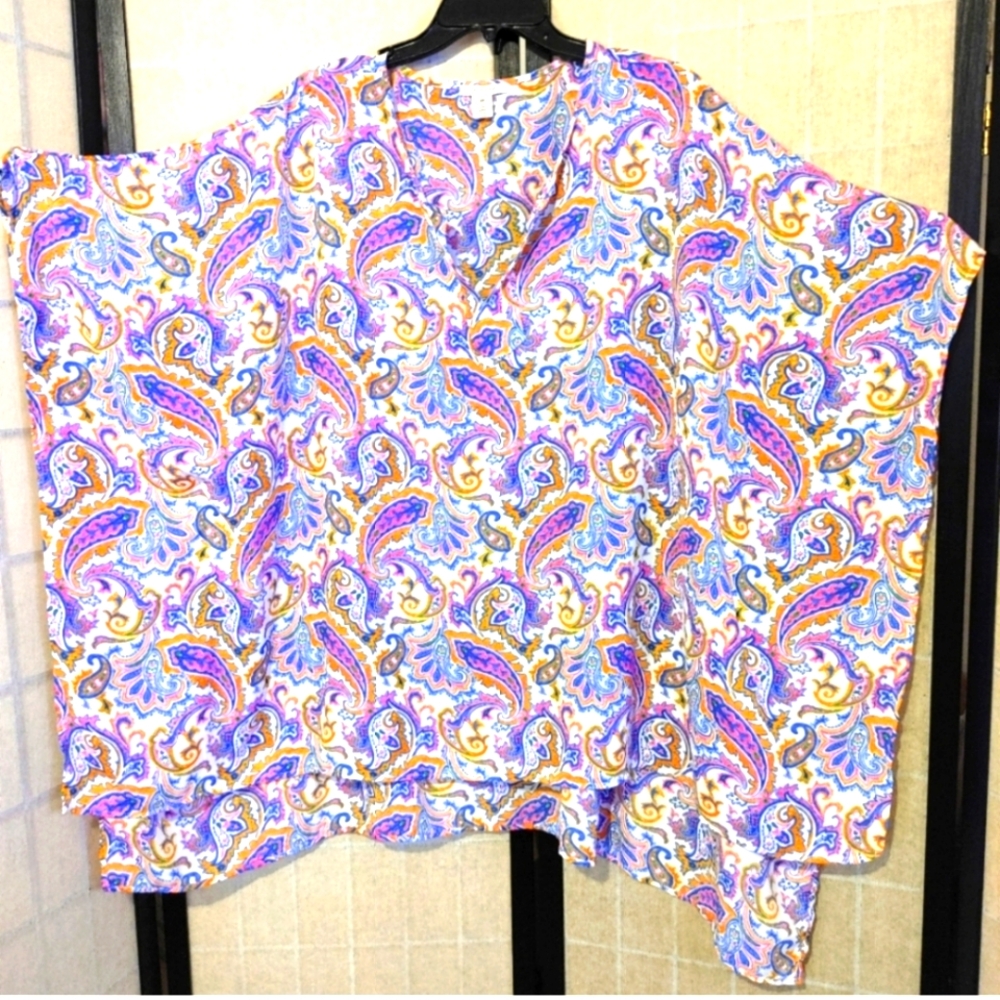 Westbound Paisley Tunic/Kimono Style Top Size 3X